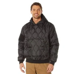 Rothco Quilted Military Woobie Hoodie. 24 Rothco Quilted Military Woobie Hoodie. -Tactical Clothing Store SH4532 BLK 1500 4