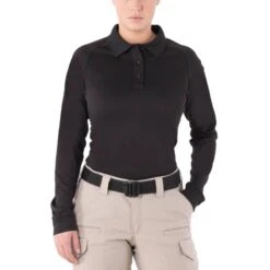 First Tactical Women's Long Sleeve Performance Polo. -Tactical Clothing Store SW2340 MS BLK 1500 1