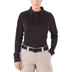 First Tactical Women's Long Sleeve Performance Polo. -Tactical Clothing Store SW2340 MS BLK 330 1