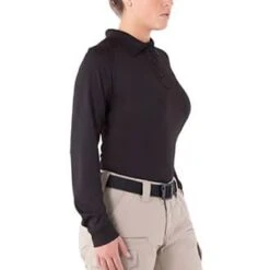First Tactical Women's Long Sleeve Performance Polo. -Tactical Clothing Store SW2340 MS BLK 330 2