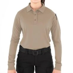 First Tactical Women's Long Sleeve Performance Polo. -Tactical Clothing Store SW2340 MS KHA 1500 1