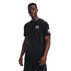 Under Armour Men's Freedom Flag T-Shirt. -Tactical Clothing Store TS2277 BLK WHT 1500 4