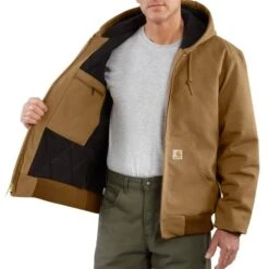 Carhartt Duck Quilted Flannel-Lined Active Jacket. -Tactical Clothing Store USPT JC492 DKBN 1500 6